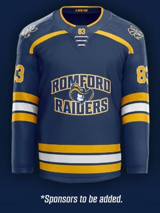 Romford Raiders Navy Blue Replica Ice Hockey Jersey