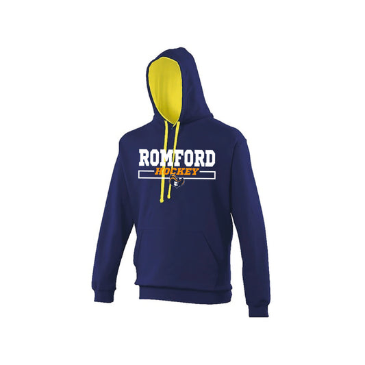 Raiders Adult JH003 Two Tone Romford Hockey Logo Hoodie - HDT