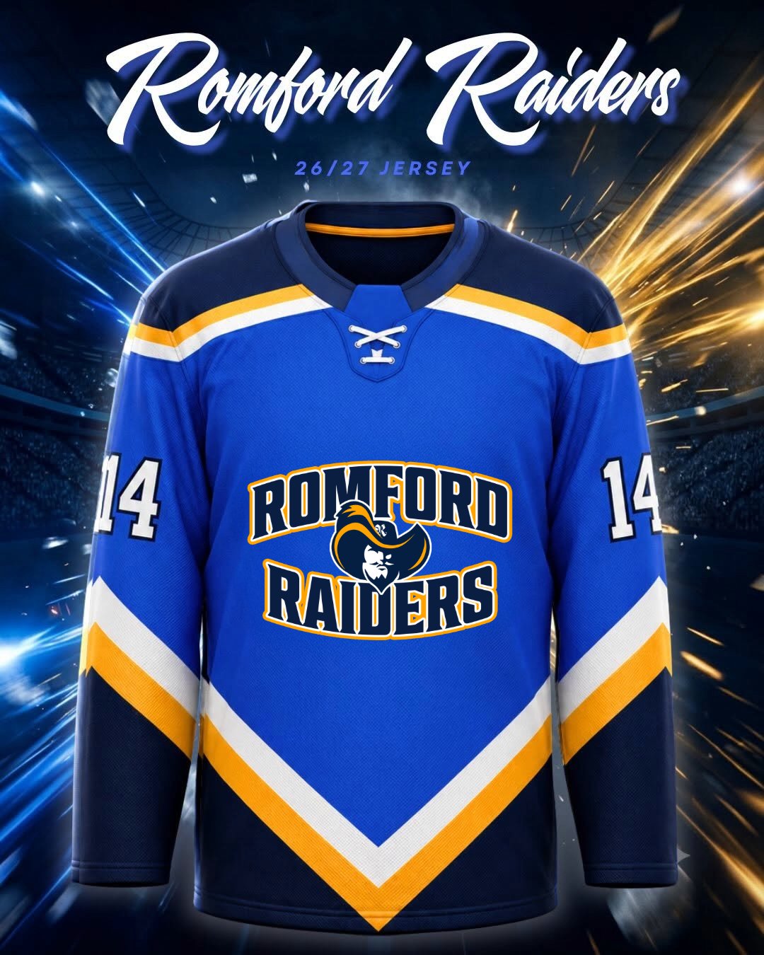 Romford Raiders Navy Blue Replica Ice Hockey 2026/27 Jersey - WARRIOR