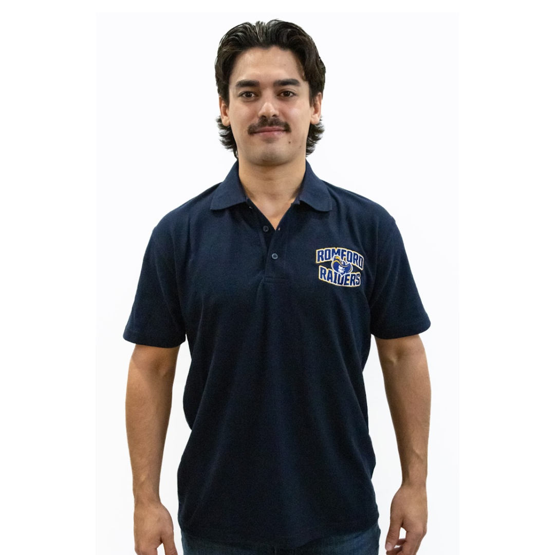 Raiders Logo Embroidered Polo Shirt – Navy – Adult