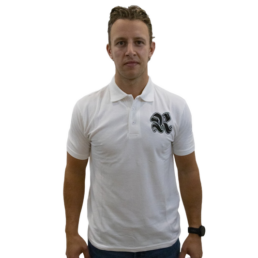 Raiders R Logo Embroidered Polo Shirt – White – Adult (Copy)